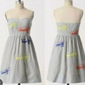 Pre loved! MOULINETTE SOEURS ANTHROPOLOGY SIZE 6 airplane dress